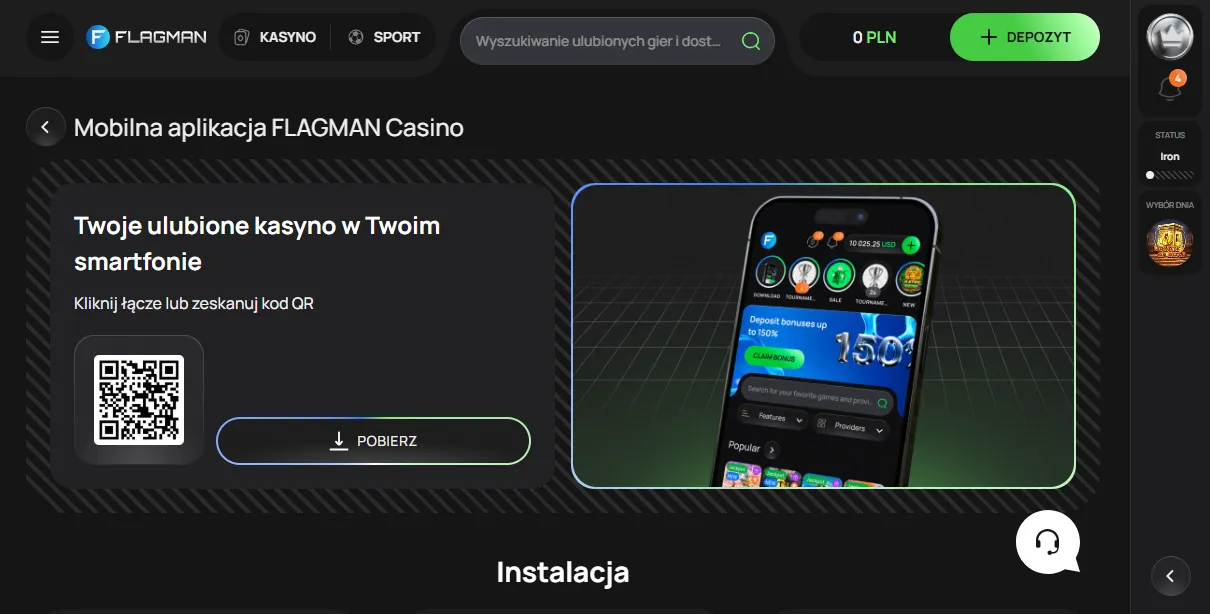 Flagman Casino aplikacja mobilna – test na Android i iOS